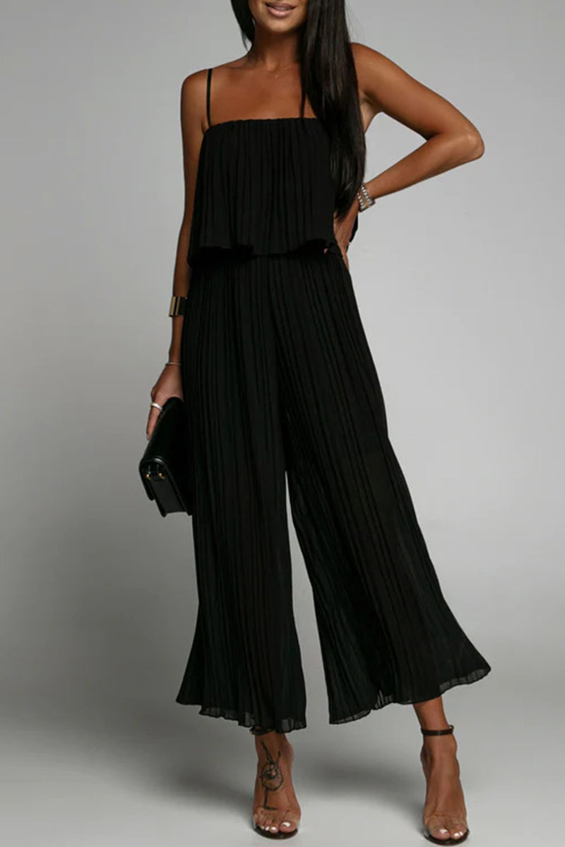 Simplicity Fold Strapless Loose Jumpsuits(3 Colors)