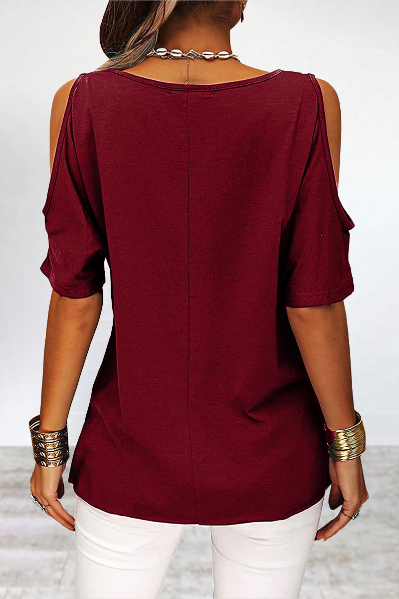 Simplicity Asymmetrical O Neck T-shirts(6 Colors)