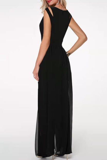 Patchwork O Neck Regular Jumpsuits