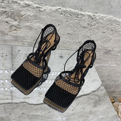 Bandage Mesh Closed Out Door Shoes