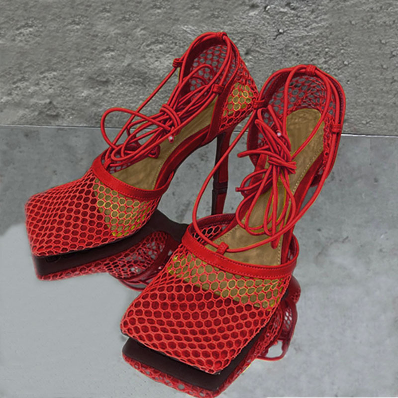 Bandage Mesh Closed Out Door Shoes
