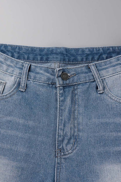 Street Ripped High Waist Denim Shorts