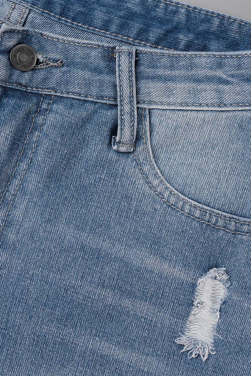 Street Ripped High Waist Denim Shorts