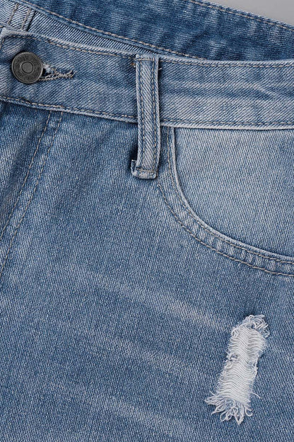 Street Ripped High Waist Denim Shorts