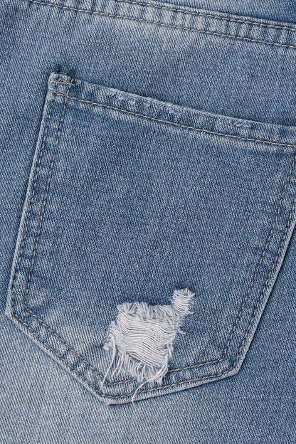 Street Ripped High Waist Denim Shorts