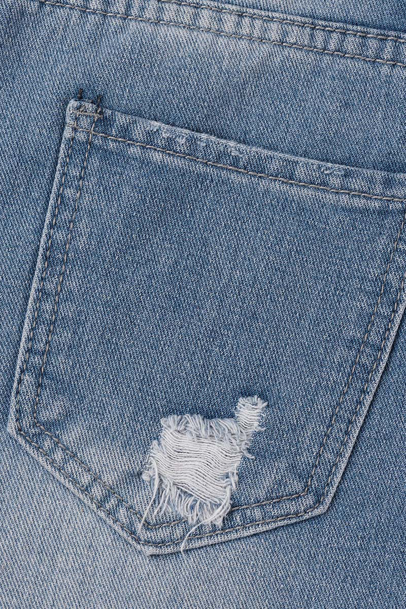 Street Ripped High Waist Denim Shorts