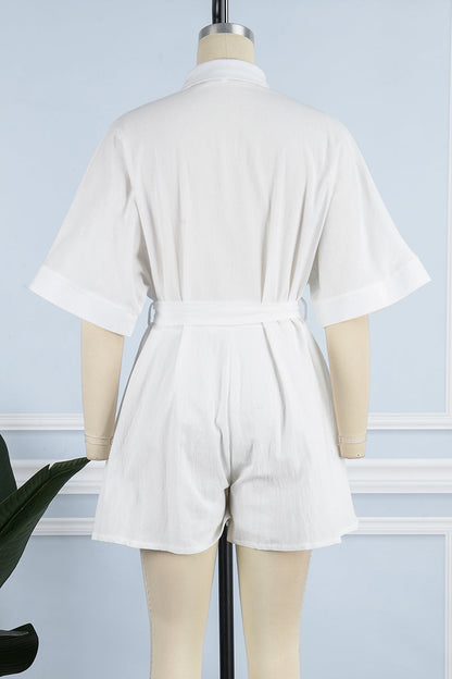 Simplicity Frenulum Color Turndown Collar Loose Rompers