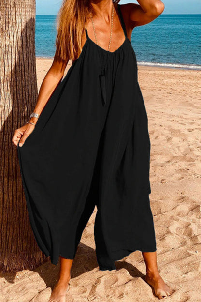 Simplicity Color V Neck Loose Jumpsuits(6 Colors)