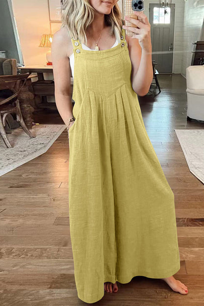 Street Pocket Square Collar Loose Jumpsuits