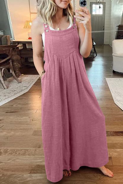 Street Pocket Square Collar Loose Jumpsuits