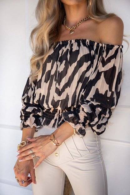 Patchwork Off the Shoulder T-shirts