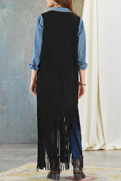 Street Tassel Cardigan Collar Outerwear