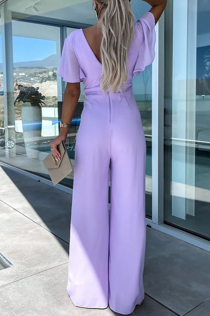 V Neck Regular Jumpsuits(4 Colors)