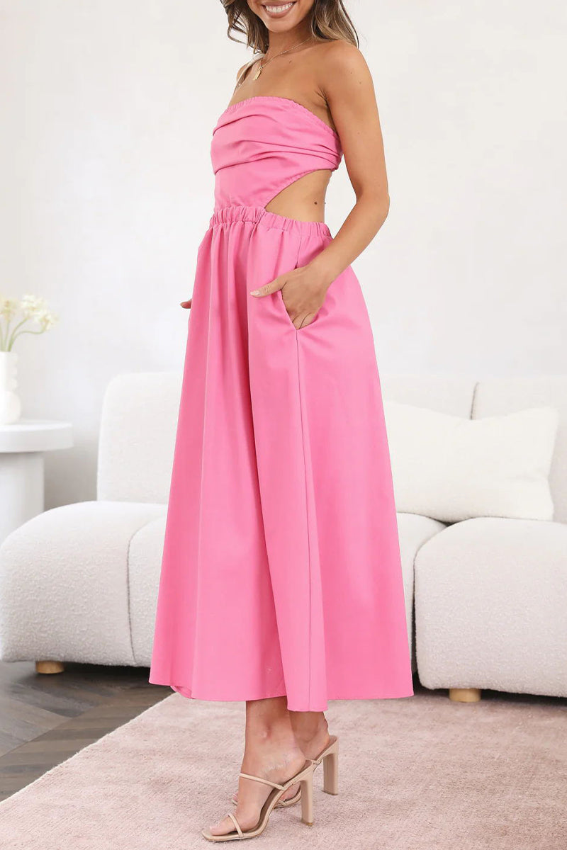 Celebrities Backless Strapless Waist Skirt Dresses