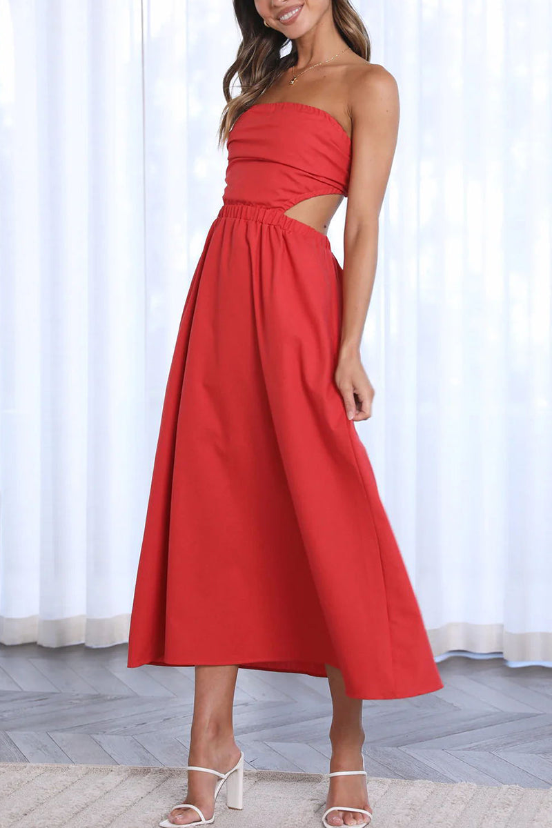 Celebrities Backless Strapless Waist Skirt Dresses