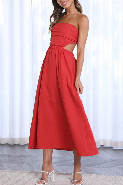 Celebrities Backless Strapless Waist Skirt Dresses