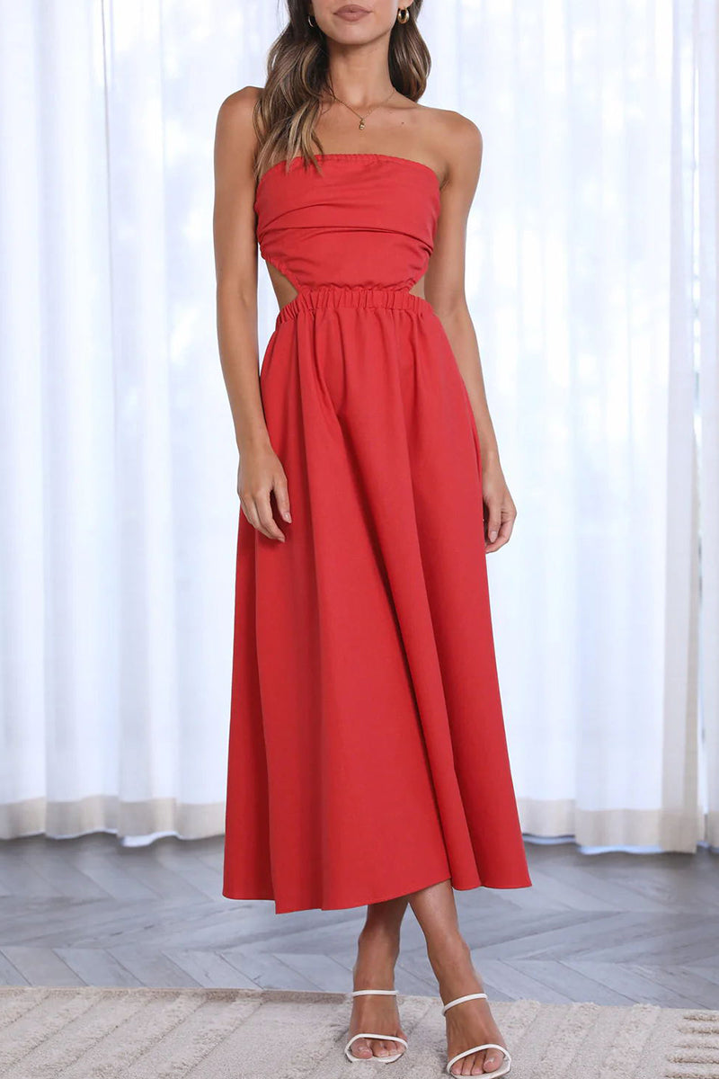 Celebrities Backless Strapless Waist Skirt Dresses