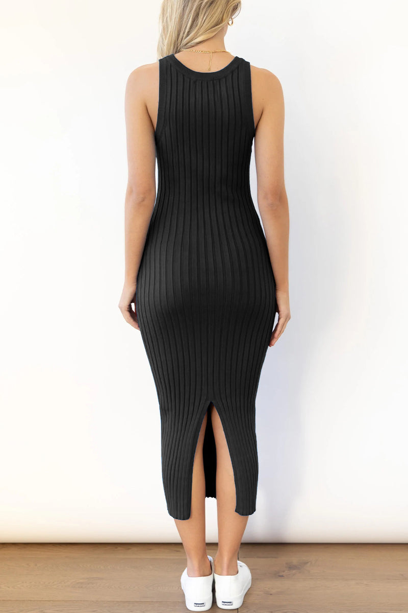 Simplicity Color O Neck One Step Skirt Dresses