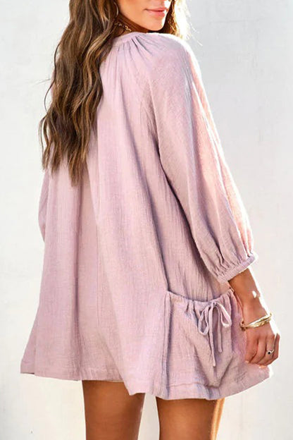Simplicity Pocket V Neck Loose Rompers