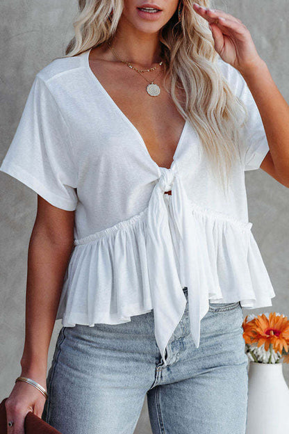 Daily Bandage Polo Collar Blouses(5 Colors)