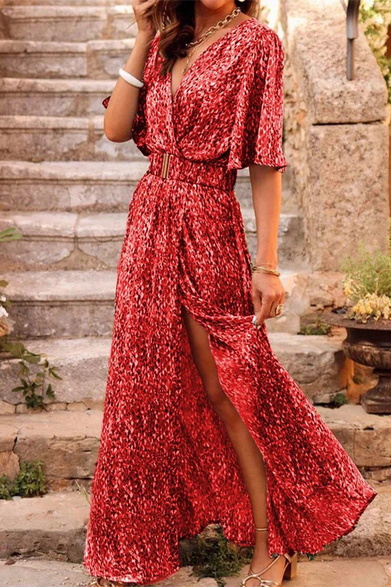 College Patchwork With Belt V Neck Waist Skirt Dresses(5 Colors)