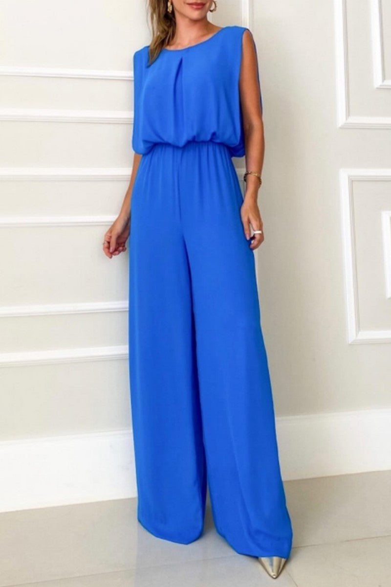 Backless O Neck Regular Jumpsuits(2 Colors)