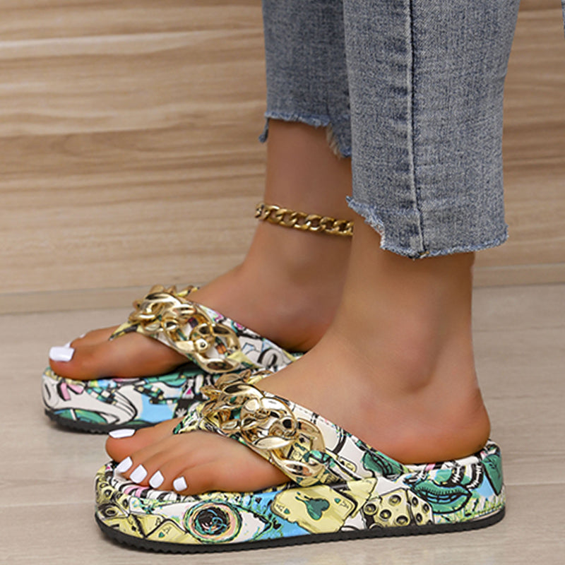 Graffiti Patchwork Color Round Comfortable Shoes