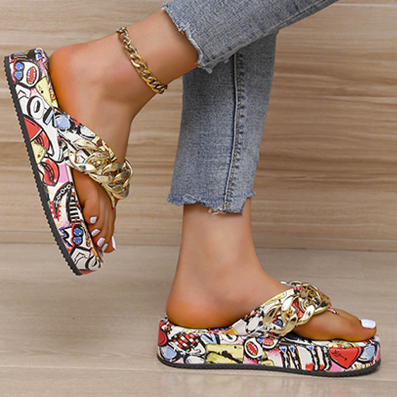 Graffiti Patchwork Color Round Comfortable Shoes