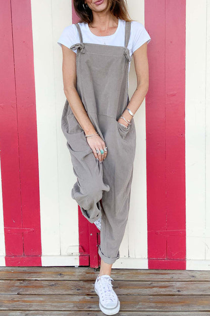 Simplicity Pocket Loose Jumpsuits