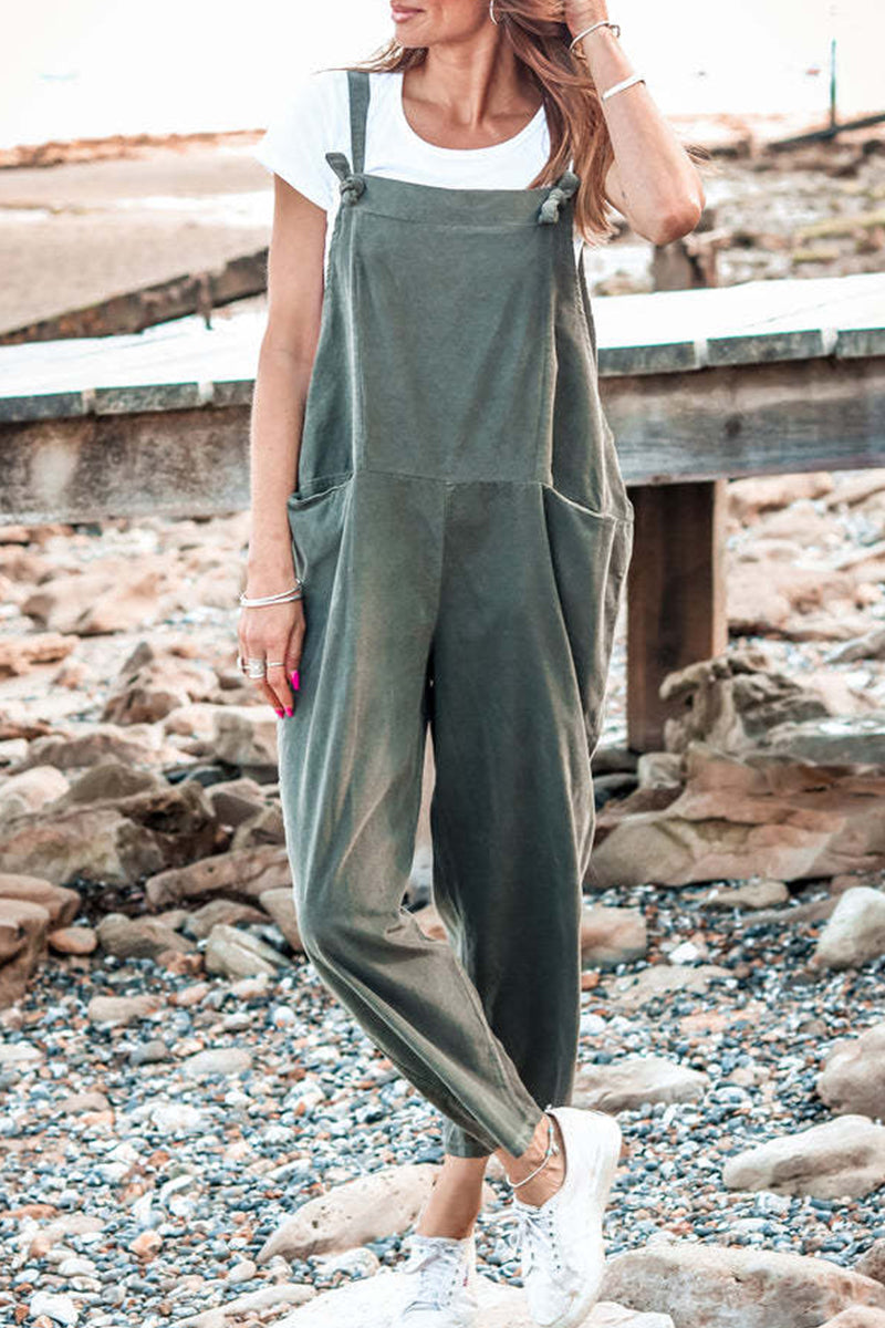 Simplicity Pocket Loose Jumpsuits