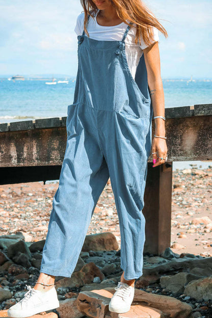 Simplicity Pocket Loose Jumpsuits