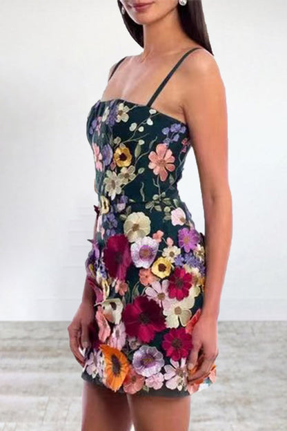 Celebrities Embroidered Strapless One Step Skirt Dresses