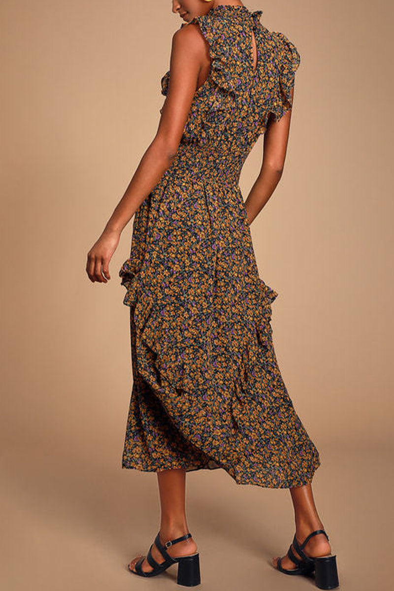 College Patchwork Turtleneck Waist Skirt Dresses