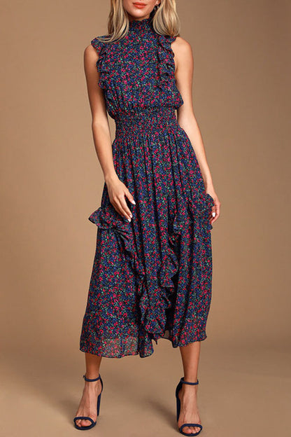 College Patchwork Turtleneck Waist Skirt Dresses