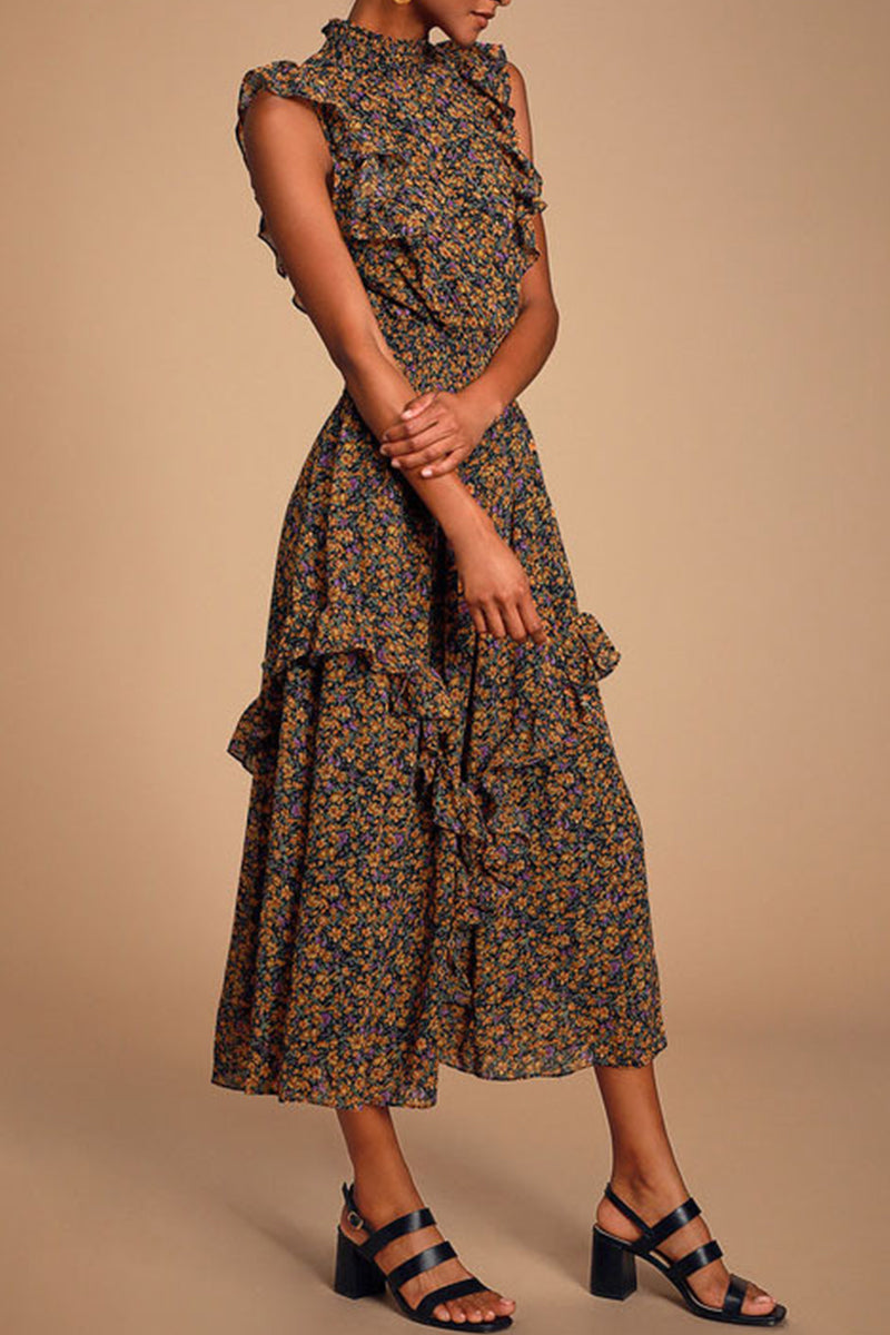 College Patchwork Turtleneck Waist Skirt Dresses