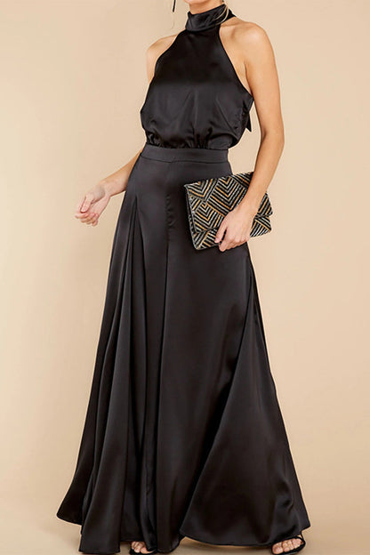 Patchwork Halter Loose Jumpsuits(5 Colors)