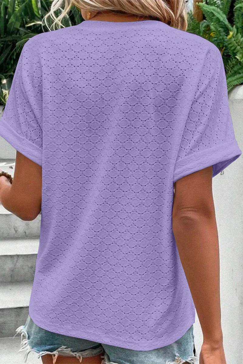 Buttons V Neck T-shirts(10 Colors)