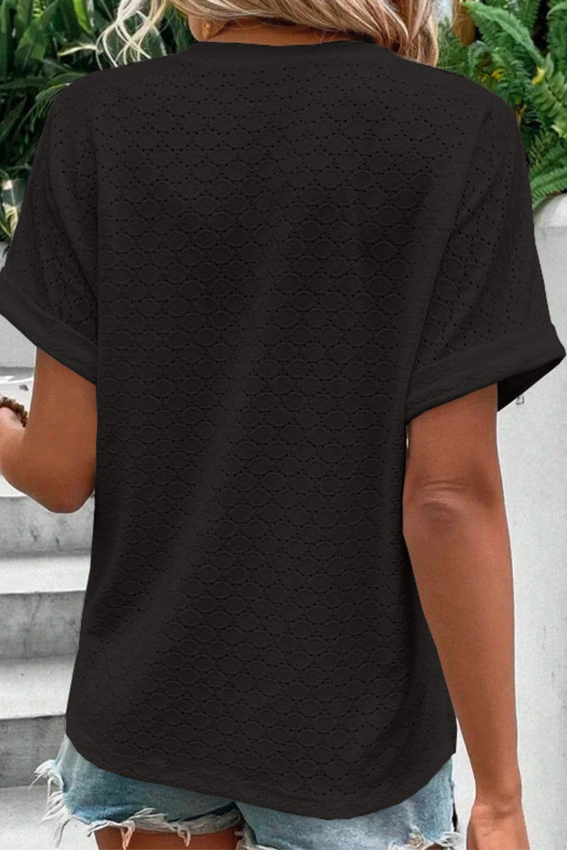 Buttons V Neck T-shirts(10 Colors)