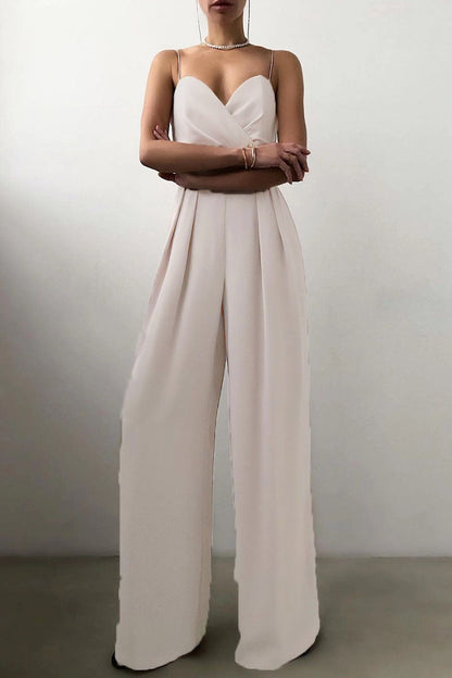Patchwork V Neck Loose Jumpsuits(6 Colors)