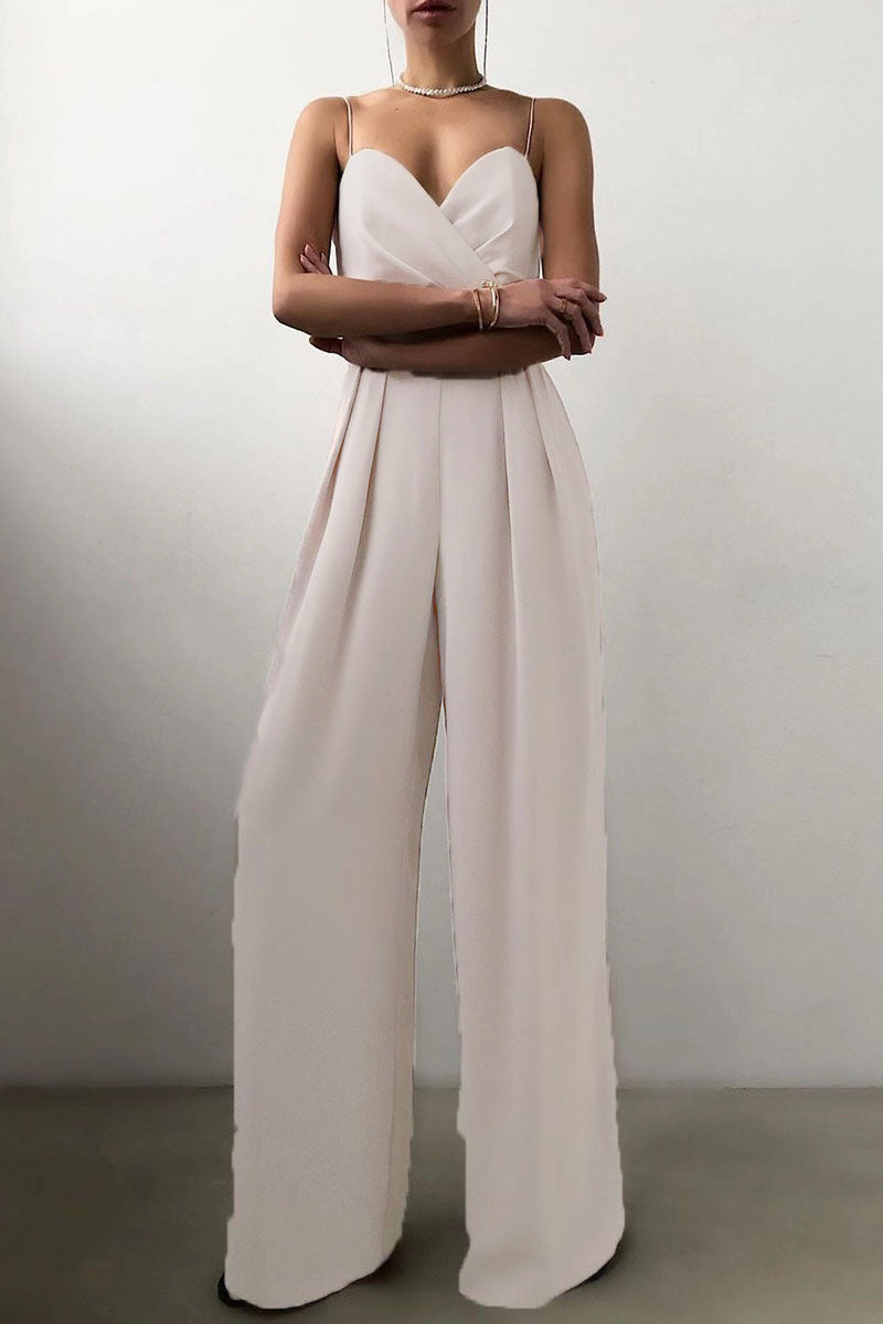 Patchwork V Neck Loose Jumpsuits(6 Colors)