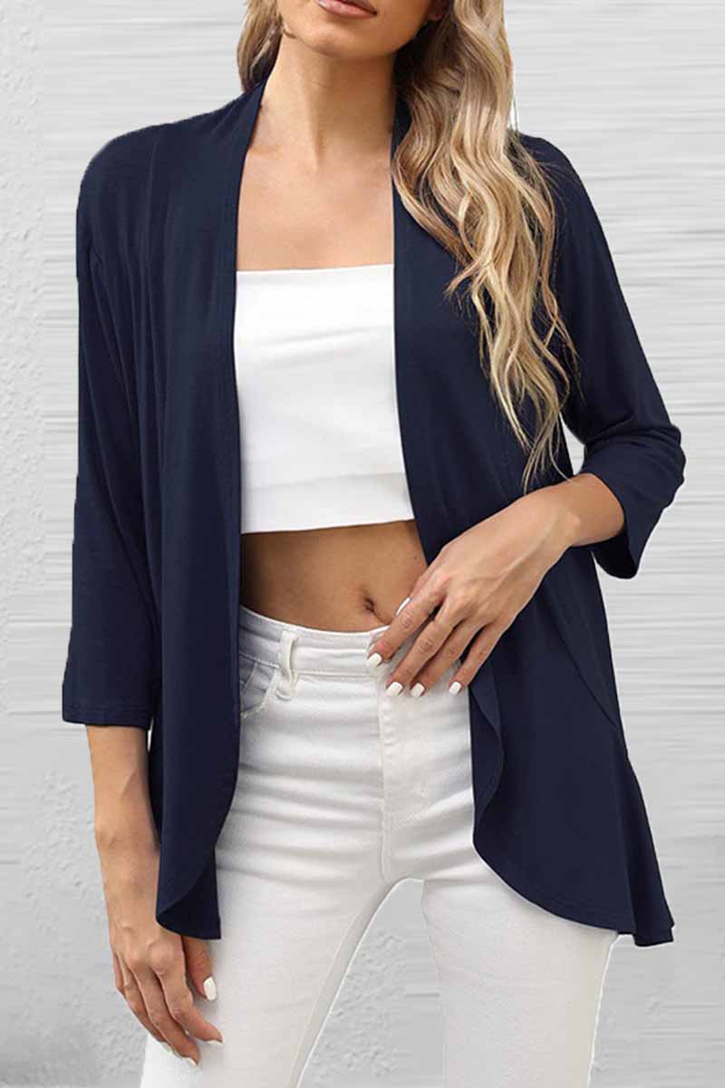 Print Patchwork Cardigan Collar Tops