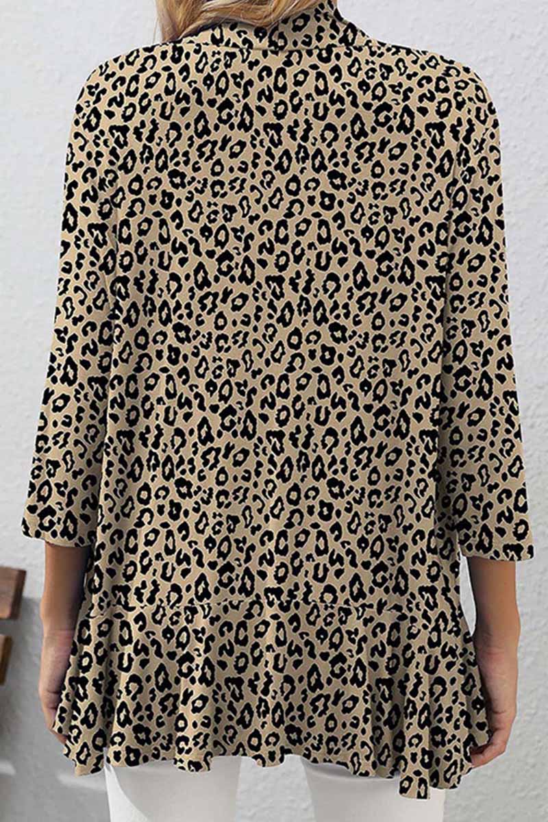 Print Patchwork Cardigan Collar Tops