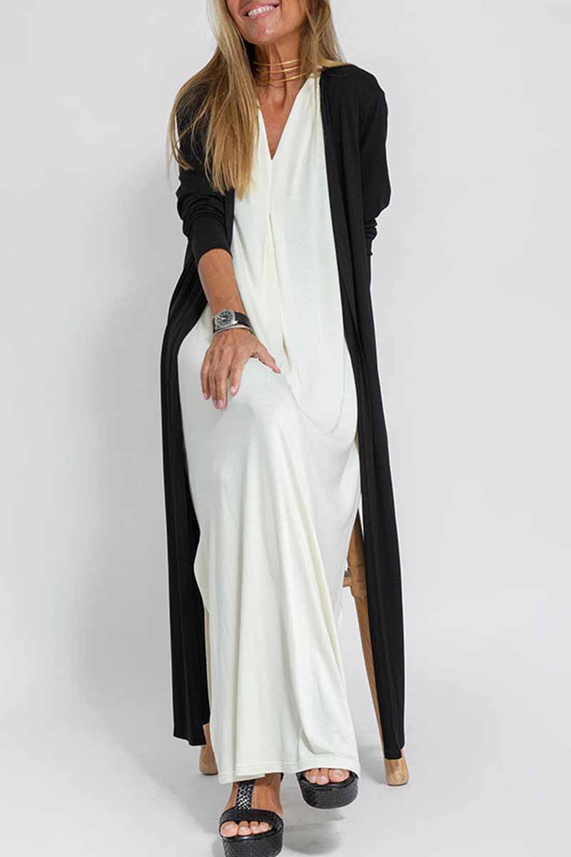 Street Slit Cardigan Collar Outerwear
