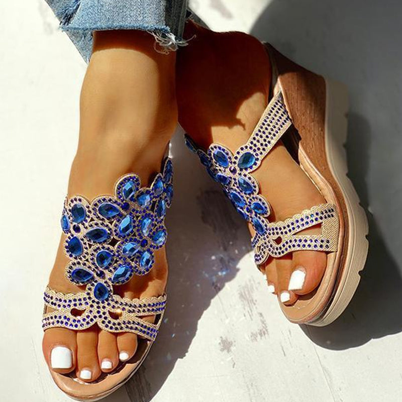 Rhinestone Opend Wedges Shoes