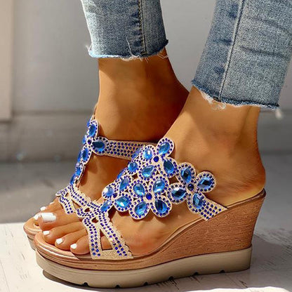 Rhinestone Opend Wedges Shoes