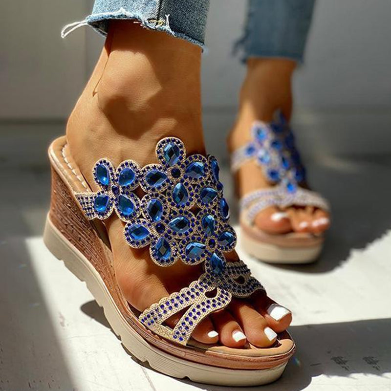 Rhinestone Opend Wedges Shoes