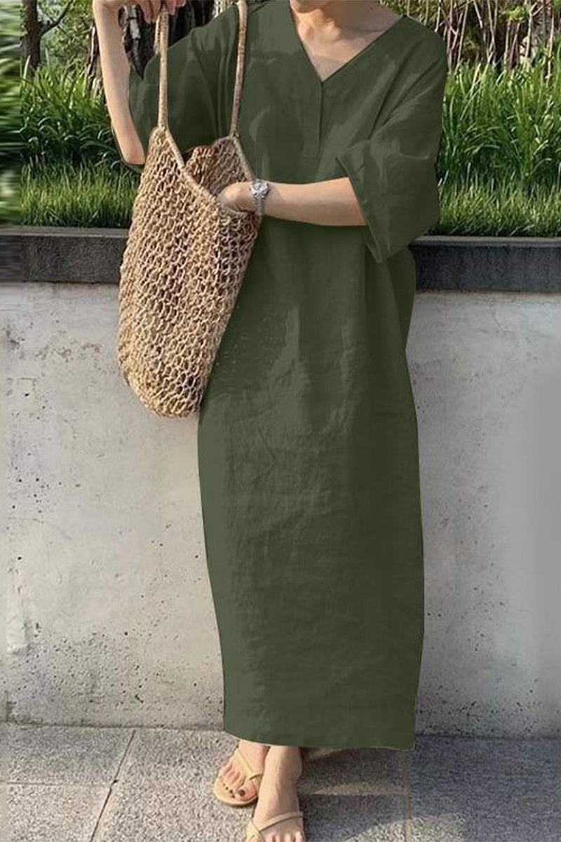V Neck One Step Skirt Dresses