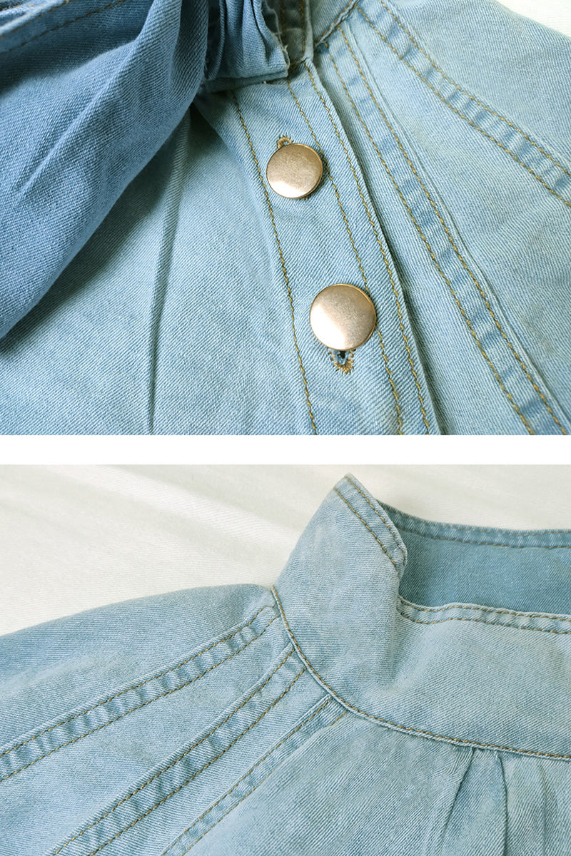 Patchwork Mandarin Collar Blouses