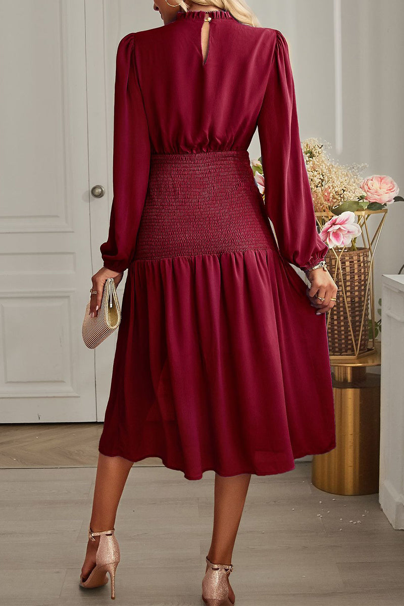 Flounce Half a Turtleneck Waist Skirt Dresses