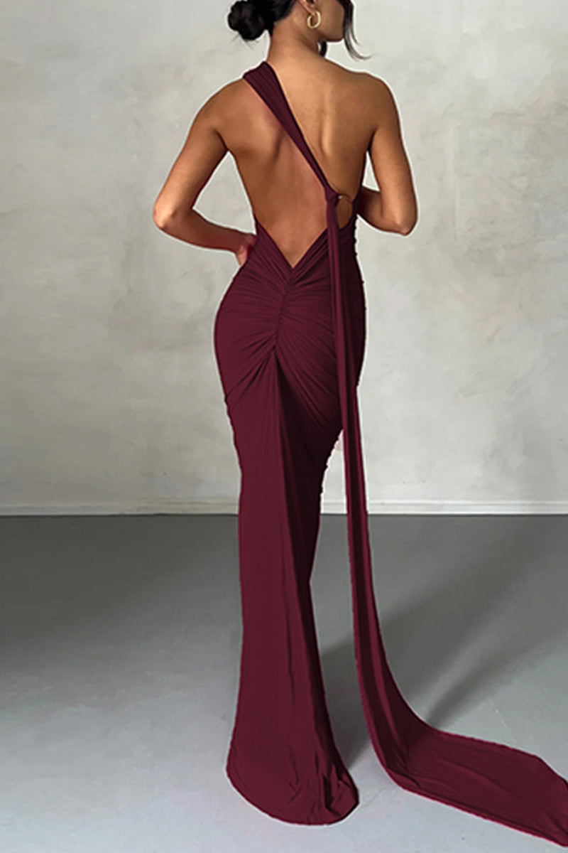 Backless Halter One Step Skirt Dresses(8 Colors)